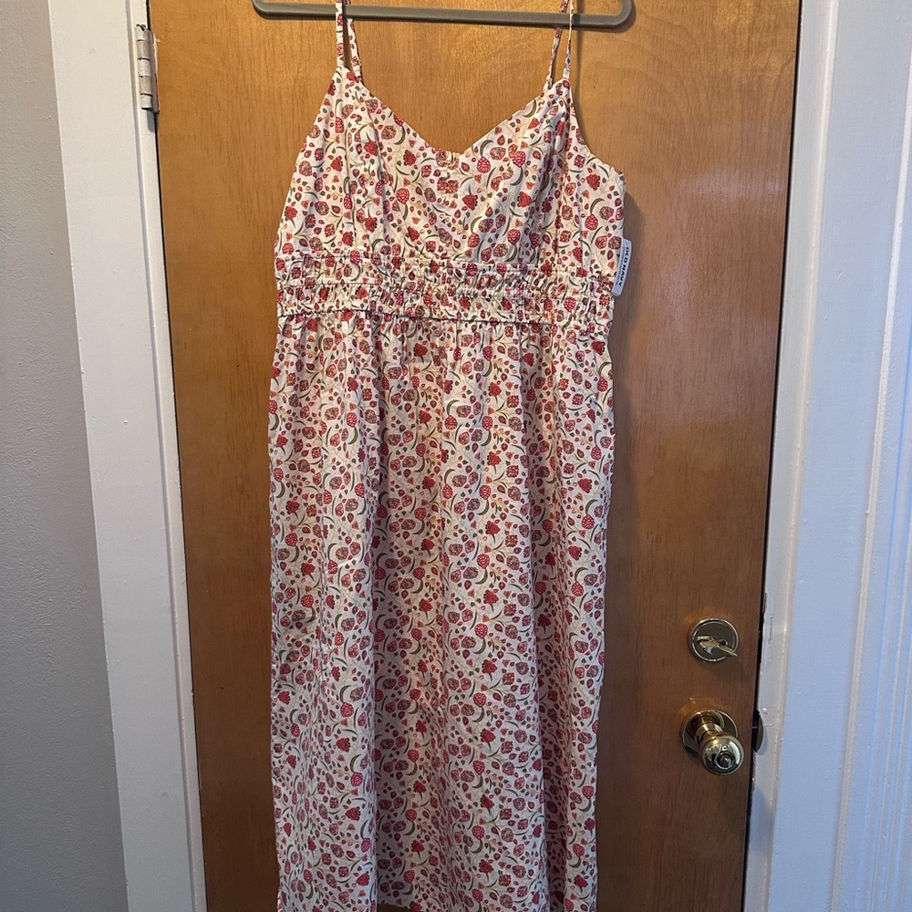 Old Navy Floral Midi Dress - Red and White
